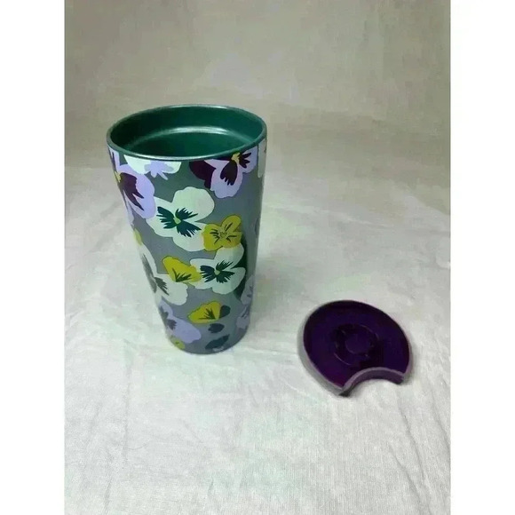 Starbucks Floral Pansies Spring Valentines 2021 Limited Ceramic Travel Mug 12oz - Picture 6 of 6
